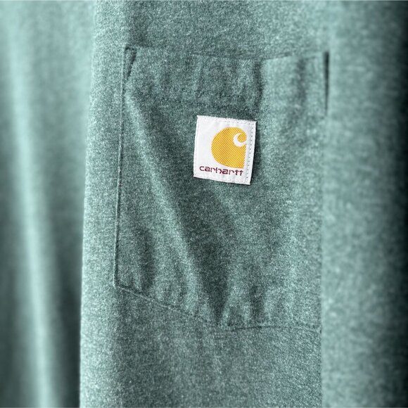 Carhartt Men's K87 Pocket T-Shirt 2XL Green Loose Fit Workwear - Picture 2 of 9